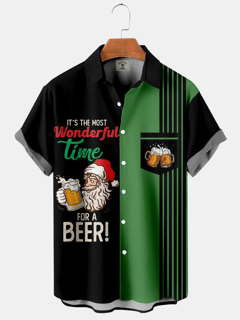 Men's Christmas Funny Graphic Short Sleeve Hawaiian Shirt